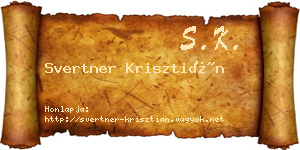 Svertner Krisztián névjegykártya